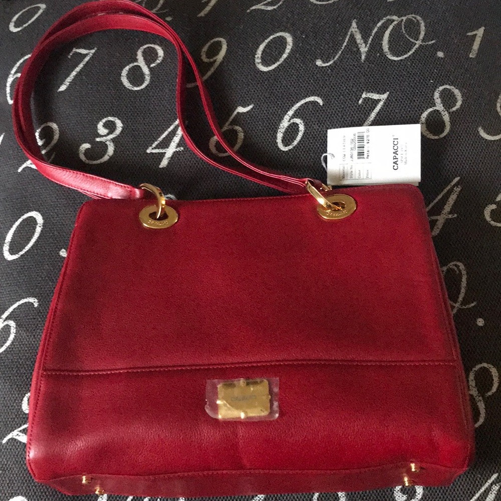 Red Leather Capacci purse